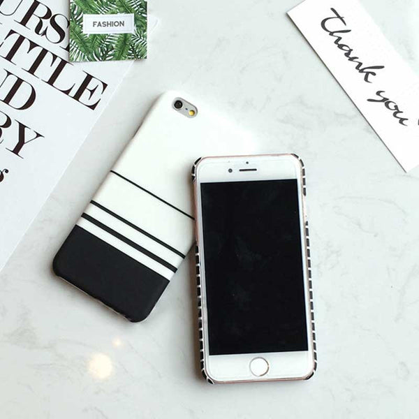 Stripes Frosted Slim Cover Case For iPhones